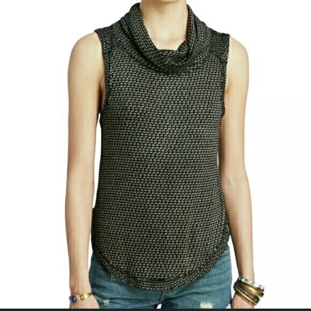 We The Free Free People Gray Timber Cowl Neck Sleeveless Sweater
